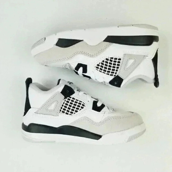 Nike Air Jordan 4 Retro TD White Military Black Shoe Size 9c Toddlers BQ7670-111 - Picture 6 of 12